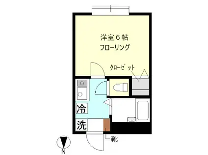 さくらハウス(1K/3階)の間取り写真