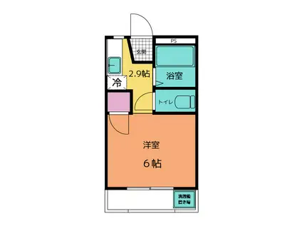 HEARTH(1K/1階)の間取り写真