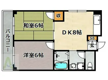 澤村マンション(2DK/5階)の間取り写真