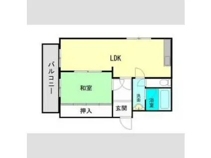 小松里マンション(1LDK/4階)の間取り写真