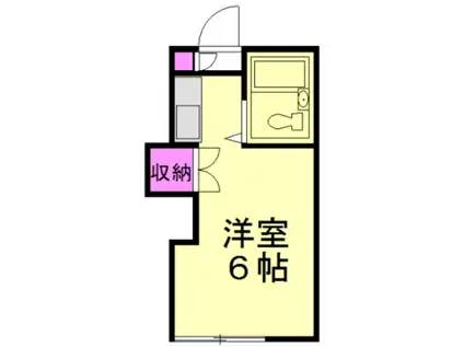 ハイツ上福岡B棟(ワンルーム/1階)の間取り写真