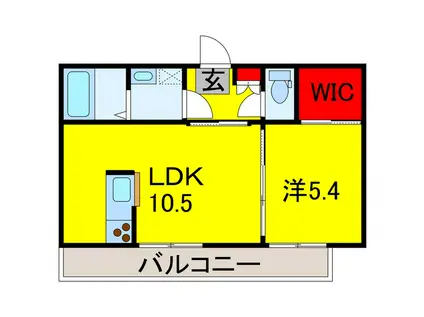 シャングリラ(1LDK/3階)の間取り写真
