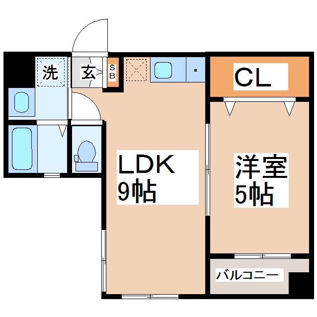 シエスタ坪井(1LDK/3階)の間取り写真