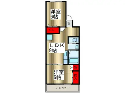 昭和コーポ志木(2LDK/2階)の間取り写真
