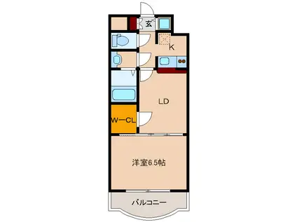 ノルデンタワー新大阪アネックス(1LDK/22階)の間取り写真