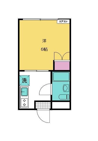 アンクスB(1K/2階)の間取り写真