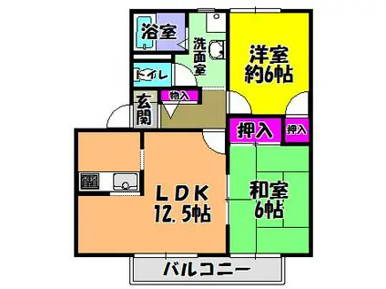 スセッソ川西(2LDK/1階)の間取り写真