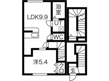 盛岡市本町通2丁目(1LDK/3階)の間取り写真