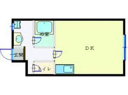 興亜第3マンション(ワンルーム/2階)の間取り写真