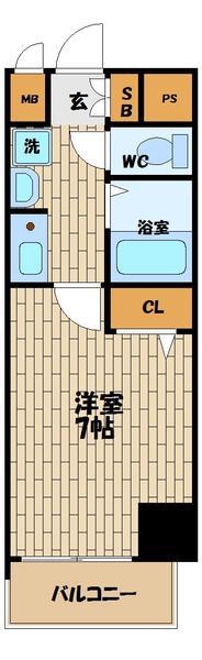 エスリード福島駅前(1K/6階)の間取り写真