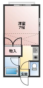 ソフィアI(ワンルーム/2階)の間取り写真