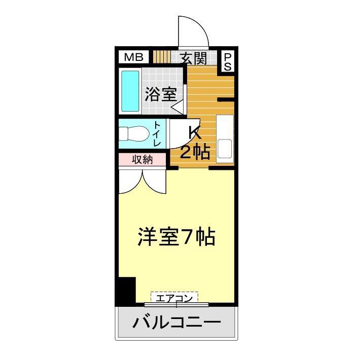 創建ビル(1K/5階)の間取り写真