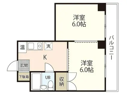 第3福助マンション(2K/5階)の間取り写真