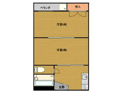ロイヤルコーポ(2K/1階)の間取り写真