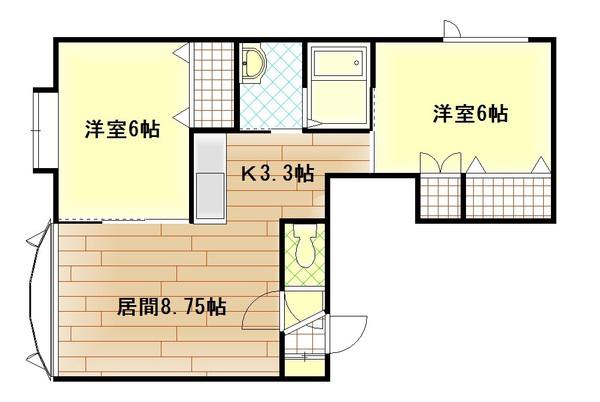 レイグランド7(2LDK/2階)の間取り写真