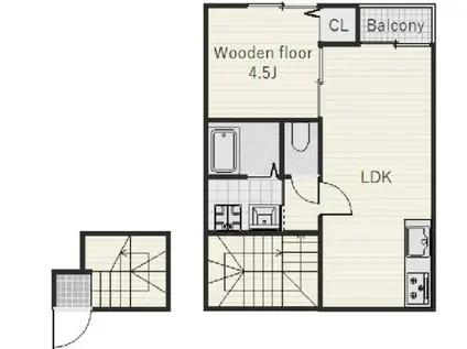 PHOENIX鏡SHAWOOD II(1LDK/2階)の間取り写真