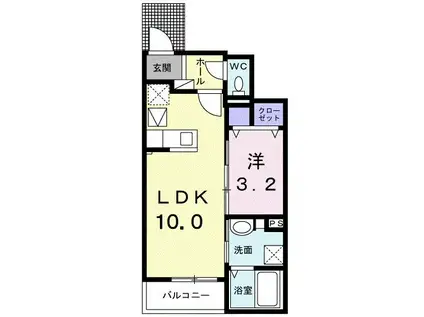 ベルフラワー(1LDK/1階)の間取り写真