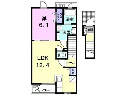 サニーレジデンスIII(1LDK/2階)の間取り写真