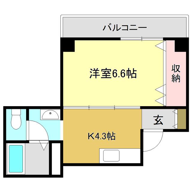コーポハリマヤ(1K/3階)の間取り写真