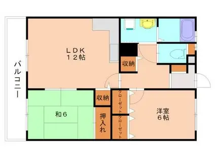 VIVANT宗像(2LDK/4階)の間取り写真