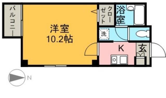 ロイヤルハウス西泉弐番館(1K/2階)の間取り写真