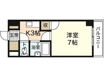 アドラー隅本(1K/2階)の間取り写真