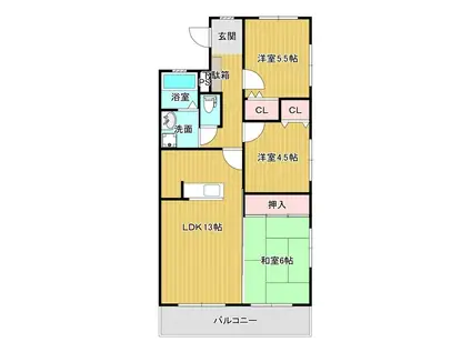 メゾン藤弐番館(3LDK/2階)の間取り写真