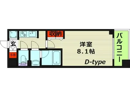 LASANTE京橋 旧エスティメゾン京橋(1K/5階)の間取り写真