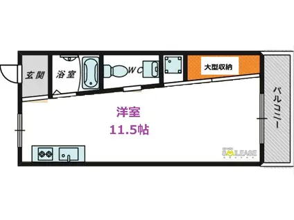 コンパス京橋(ワンルーム/3階)の間取り写真