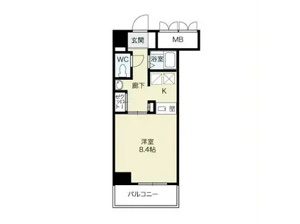 グランドハイツ末広311(1K/3階)の間取り写真