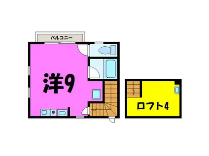 ヴィラ ペティット(ワンルーム/2階)の間取り写真