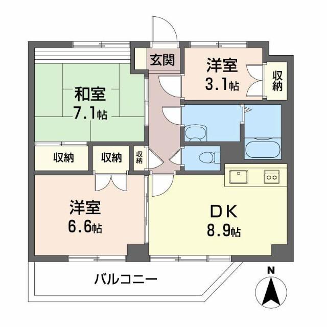 MAISON GOTOH(3DK/5階)の間取り写真