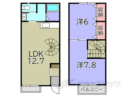 BELLEDEMEURE石塚(2LDK/2階)の間取り写真