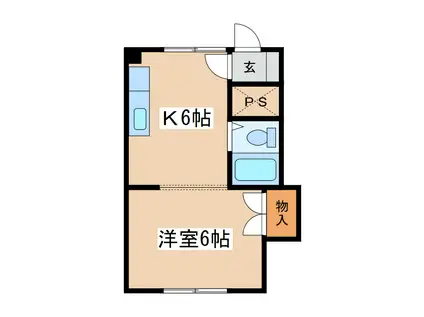 コーポラスミミ(1K/3階)の間取り写真