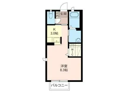 アフェクシオンA(1K/1階)の間取り写真