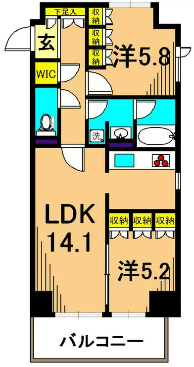 レグノ・カリテ品川シーサイド 14階階 間取り