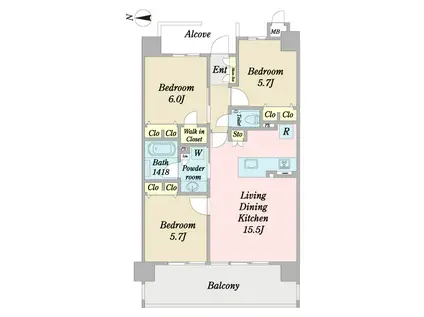 ブランシエラ那覇赤嶺ステーションファースト(3LDK/10階)の間取り写真