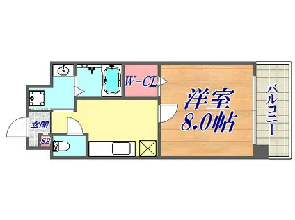 ツルトスコⅡ番館(1K/3階)の間取り写真