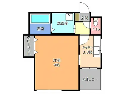 ラベニール(1K/2階)の間取り写真