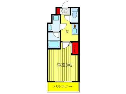 メイクスデザイン王子(1K/2階)の間取り写真