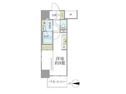 デュオフラッツ葛西(1K/8階)の間取り写真