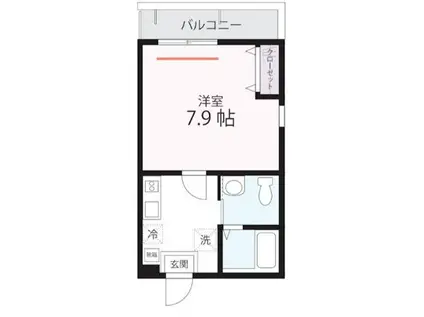 ハーミットクラブハウス GHITAS(1K/2階)の間取り写真