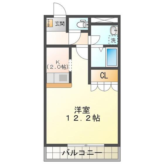 グロリアス・M(ワンルーム/1階)の間取り写真