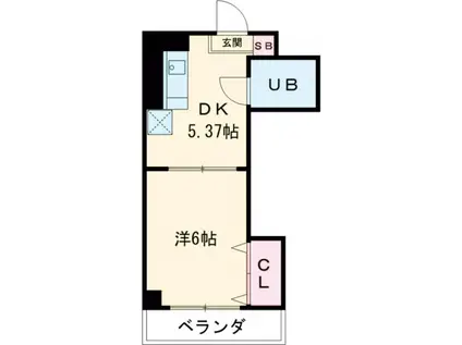 シンフォニックガーデン駅西(1DK/2階)の間取り写真