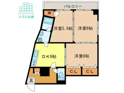 アンダーロック宝町(3LDK/5階)の間取り写真