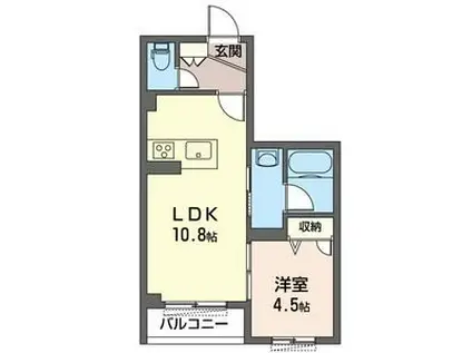 ラリュールI(1LDK/2階)の間取り写真
