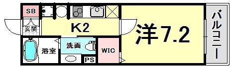 アルファレガーロ 兵庫(1K/6階)の間取り写真
