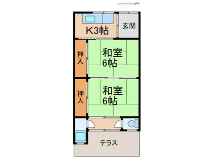 湊ハウス(2K/1階)の間取り写真