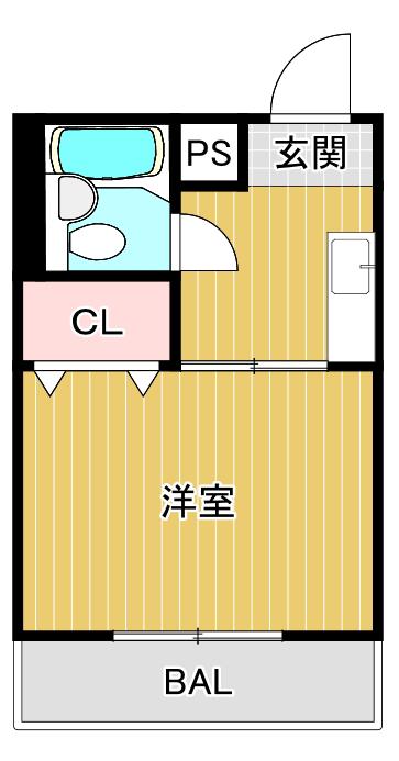 アベニール京橋(1K/4階)の間取り写真