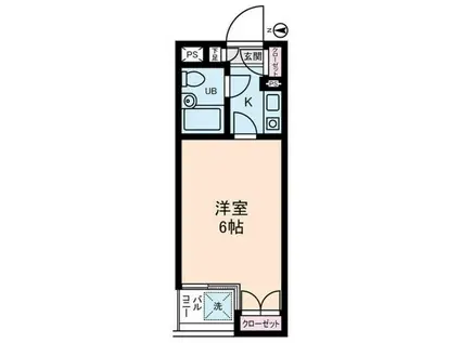 目黒不動前レジデンス(1K/3階)の間取り写真